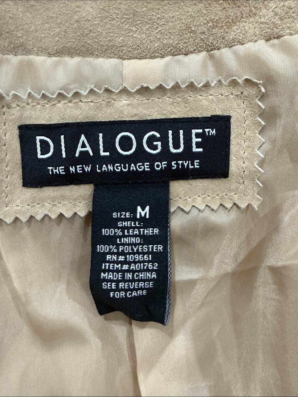 Vintage Y2K Dialogue Fringe Trim Suede Jacket Size Medium - Picture 6 of 7